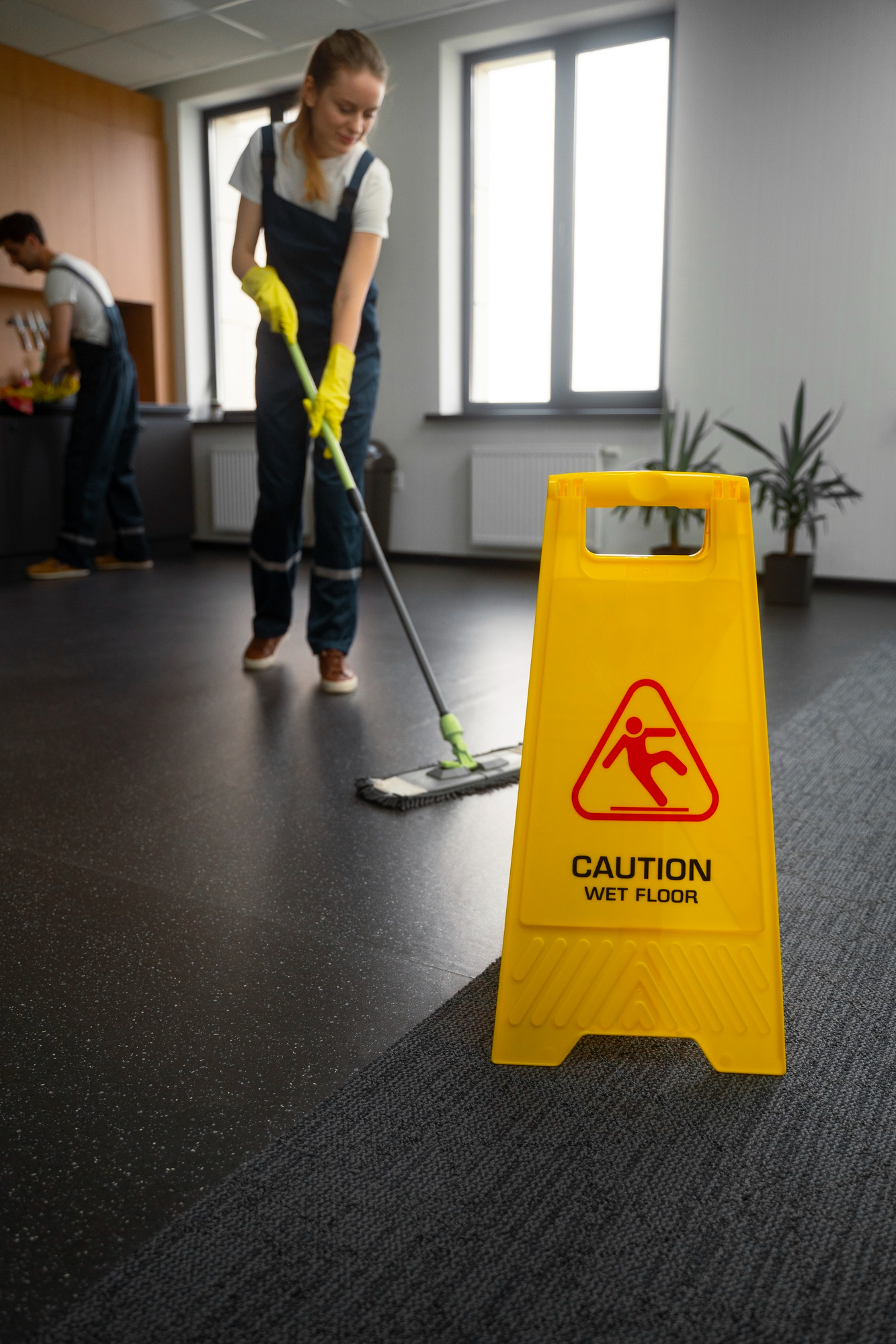 Specialist CleanConstruct în timpul unei lucrări